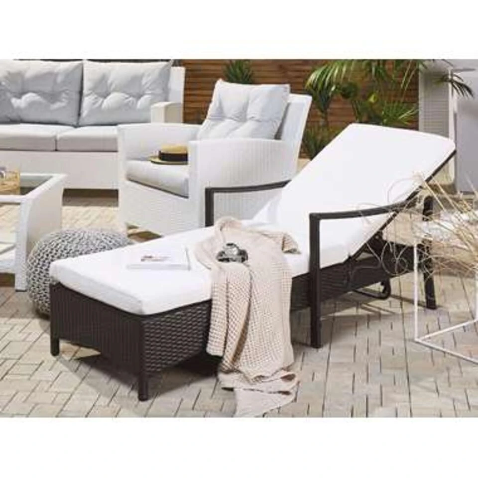 Beliani Tuinligstoel VASTO - Bruin Pe Rotan - Afbeelding 4