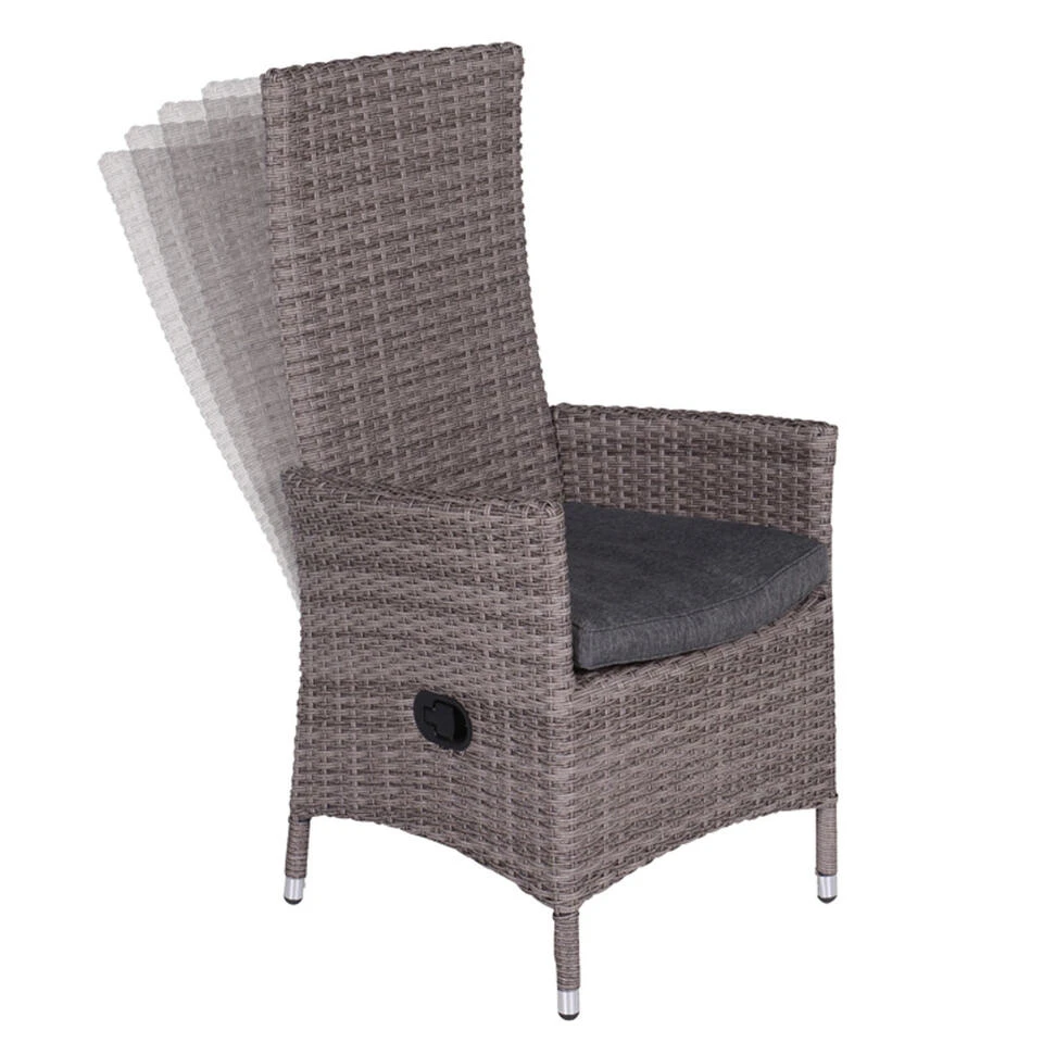 Garden Impressions Nice Verstelbare Tuinstoel Grijs - 2 Stuks - Afbeelding 2