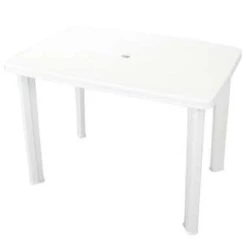 VidaXL Tuintafel 101x68x72 Cm Kunststof Wit
