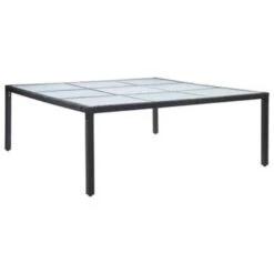 VidaXL Tuintafel 200x200x74 Cm Poly Rattan Zwart