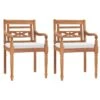 VidaXL Stoelen Batavia 2 St Met Kussens Massief Teakhout