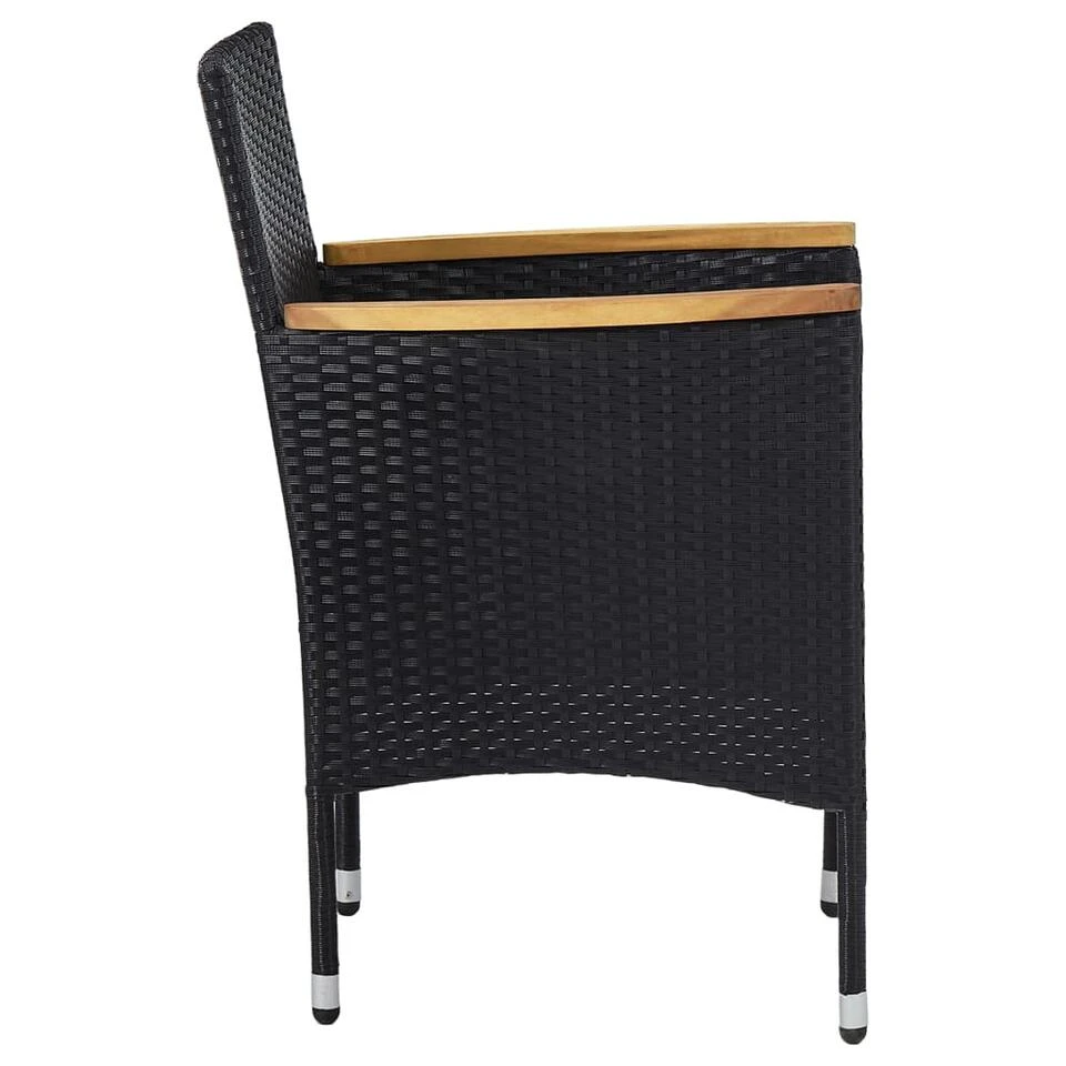 VidaXL Tuinstoelen 2 St Poly Rattan Zwart - Afbeelding 4