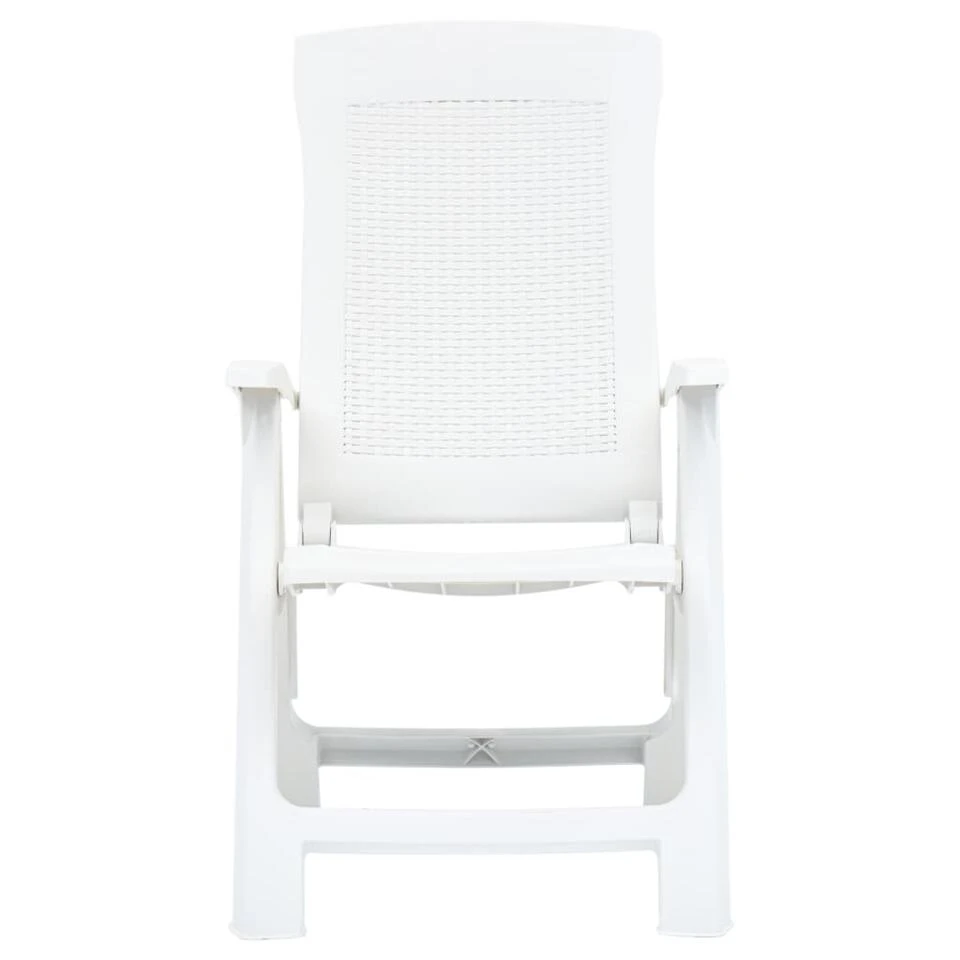 VidaXL Tuinstoelen 2 St Verstelbaar Kunststof Wit - Afbeelding 3