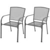 VidaXL Tuinstoelen Stapelbaar 2 St Staal Grijs