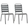 VidaXL Tuinstoelen Stapelbaar 2 St Staal Grijs