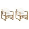 VidaXL Tuinstoelen 2 St Met Kussens Bamboe