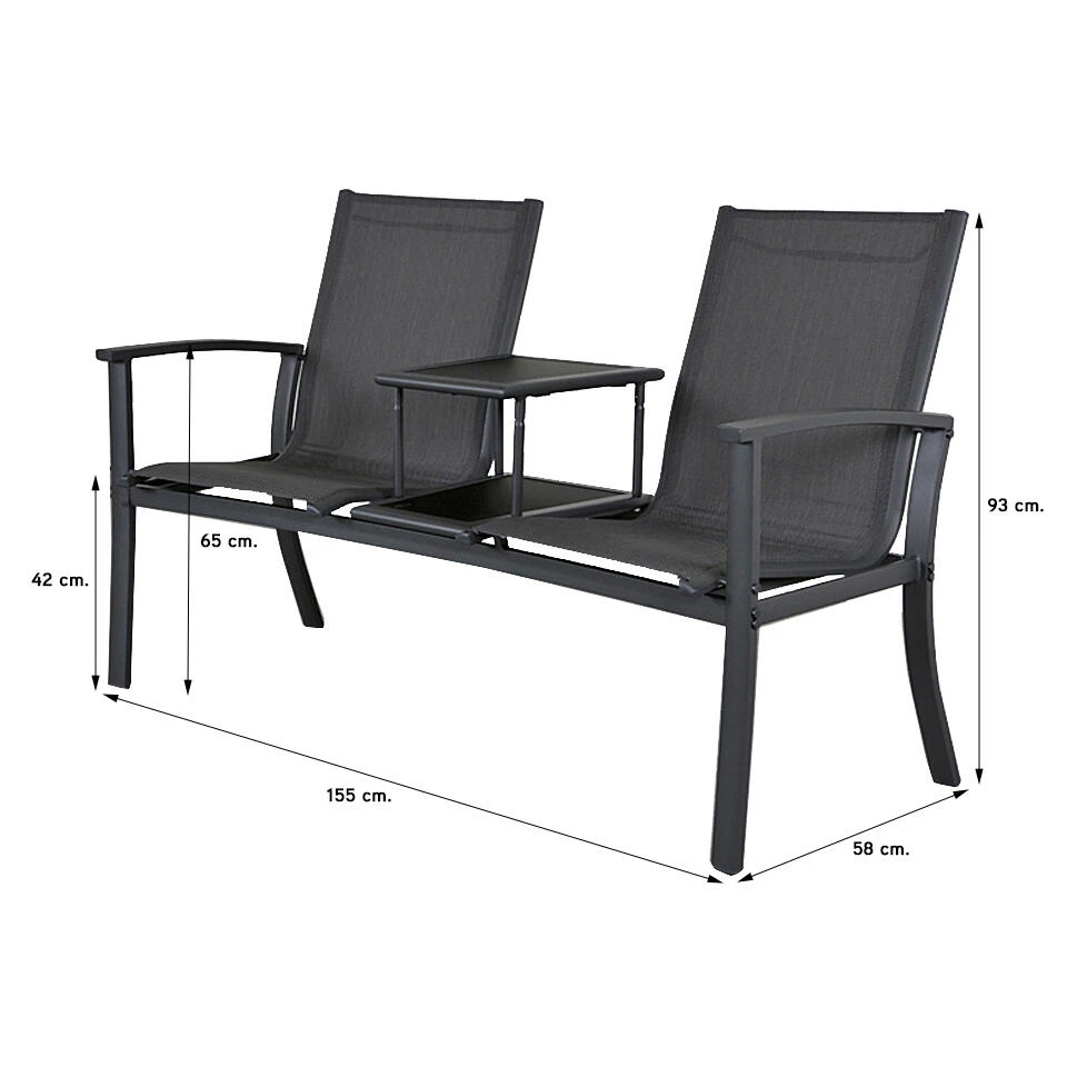 VDG Tete-a-Tete Aluminium Tuinbank Felix - Afbeelding 2