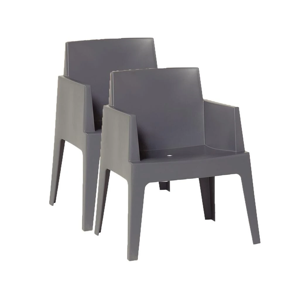 Garden Impressions Box Tuinstoel Antraciet The Original - 2 Stuks