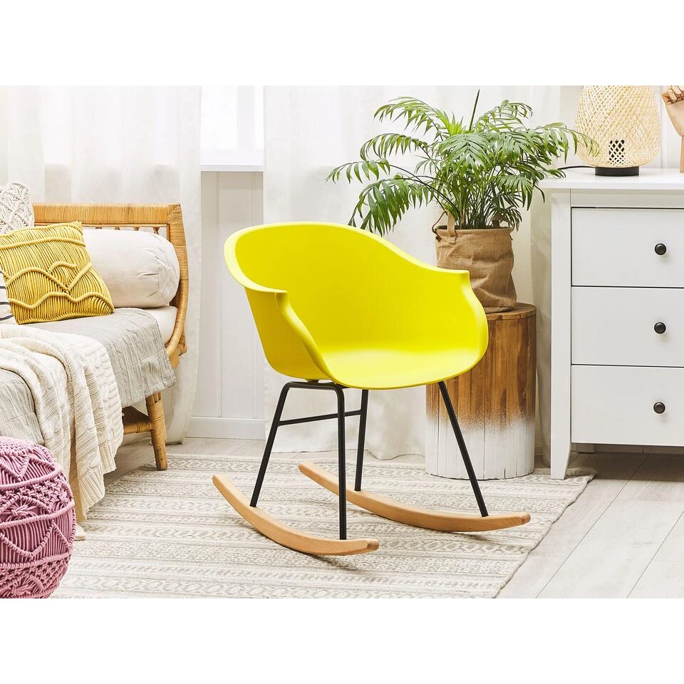 Beliani Schommelstoel HARMONY - Geel Polypropyleen - Afbeelding 2