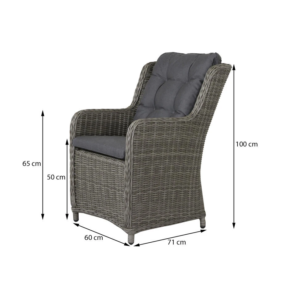 Suns Richmond Dining Tuinstoel - Ash Grey - Afbeelding 2