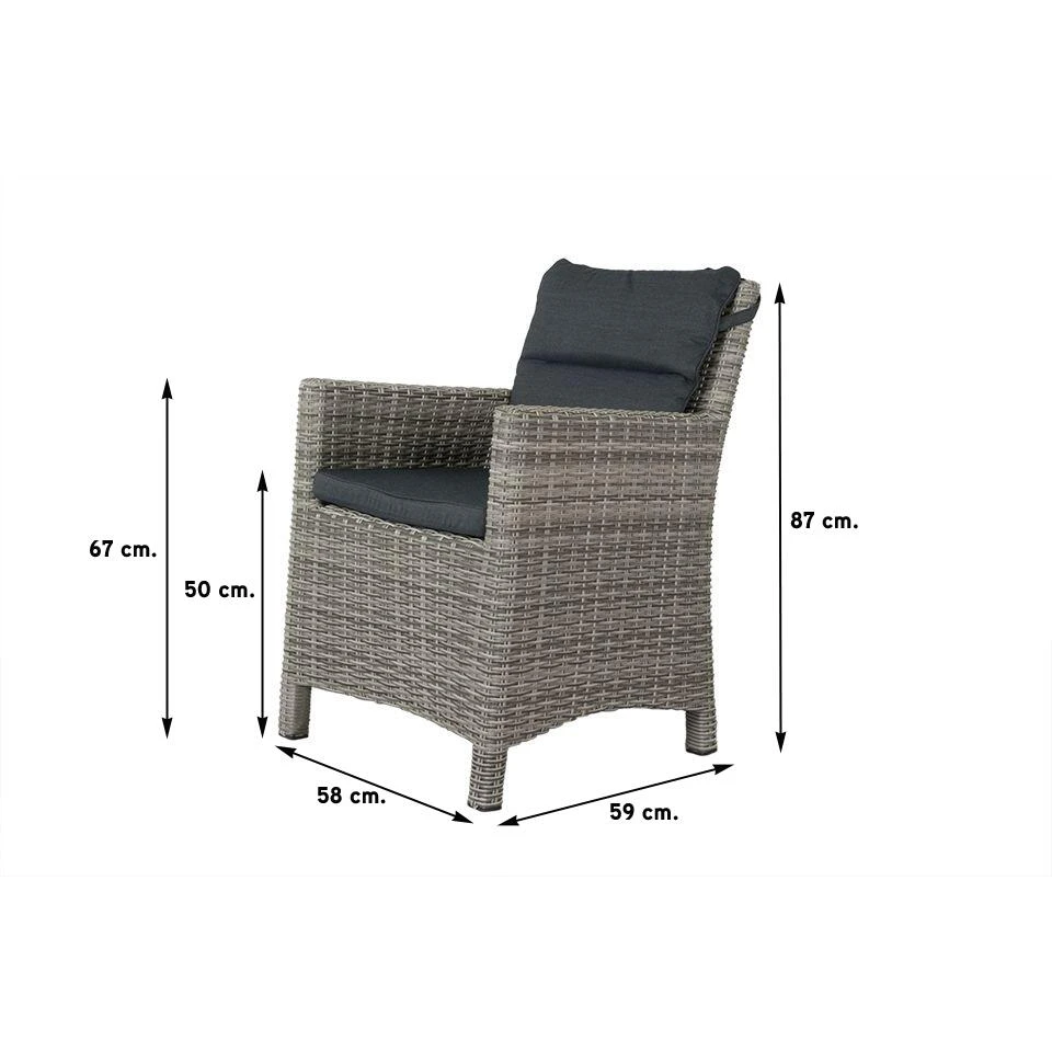 VDG Olivia Wicker Tuinstoel - Paloma Grijs - Afbeelding 2
