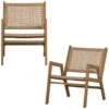 WOOOD Pem Fauteuil Outdoor - Aluminium - Naturel - Set Van 2