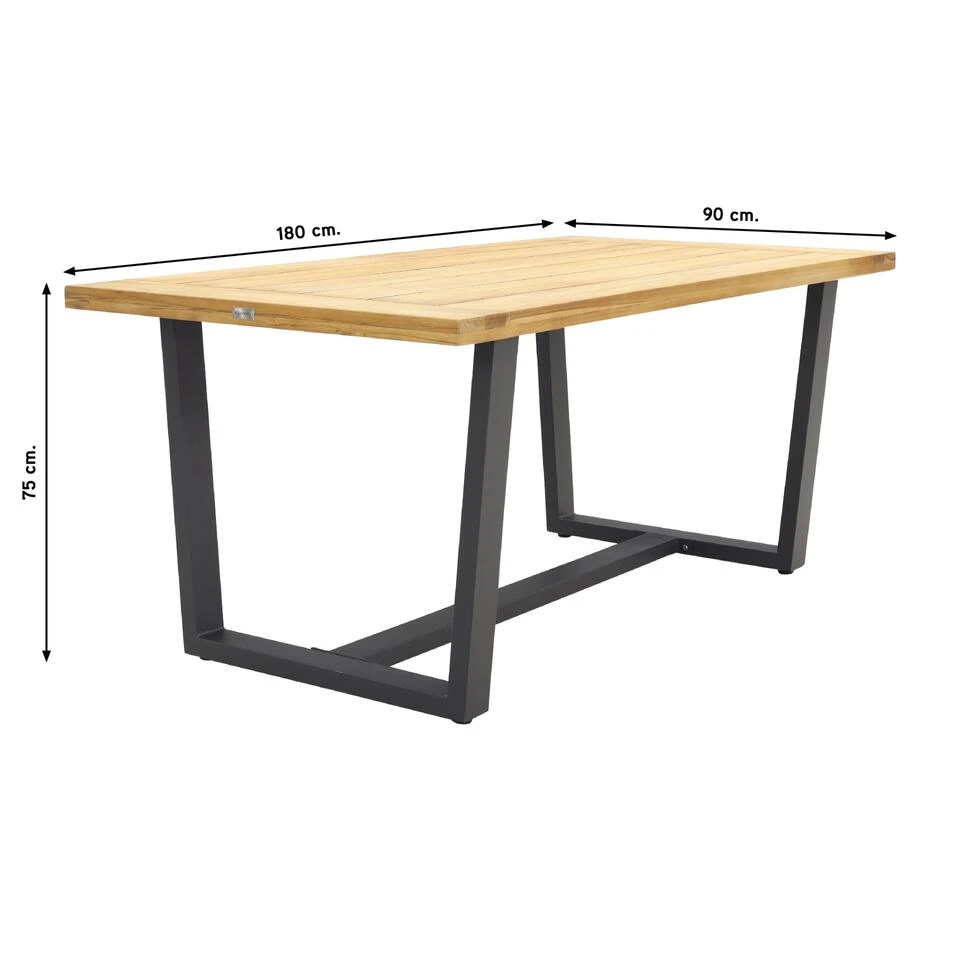 Exotan Murano Teakhouten Tuintafel - 180x90 Cm - Afbeelding 2