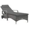 VidaXL Ligbed Met Wielen Poly Rattan Antraciet
