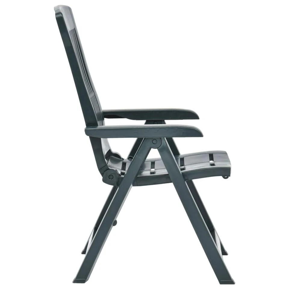 VidaXL Tuinstoelen 2 St Verstelbaar Kunststof Groen - Afbeelding 3