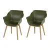 Set Van 2- Hartman Sophie Studio Diningstoel- Moss Green- Teak Poot