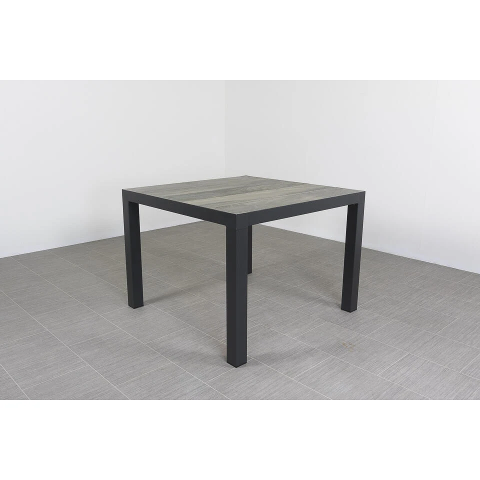 VDG Kings Tuintafel 100x100 Cm. - Antraciet - Houtlook - Afbeelding 2
