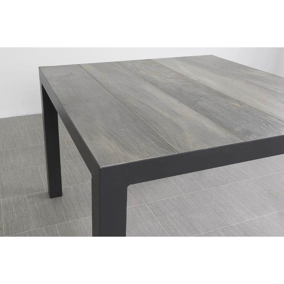 VDG Kings Tuintafel 100x100 Cm. - Antraciet - Houtlook - Afbeelding 3