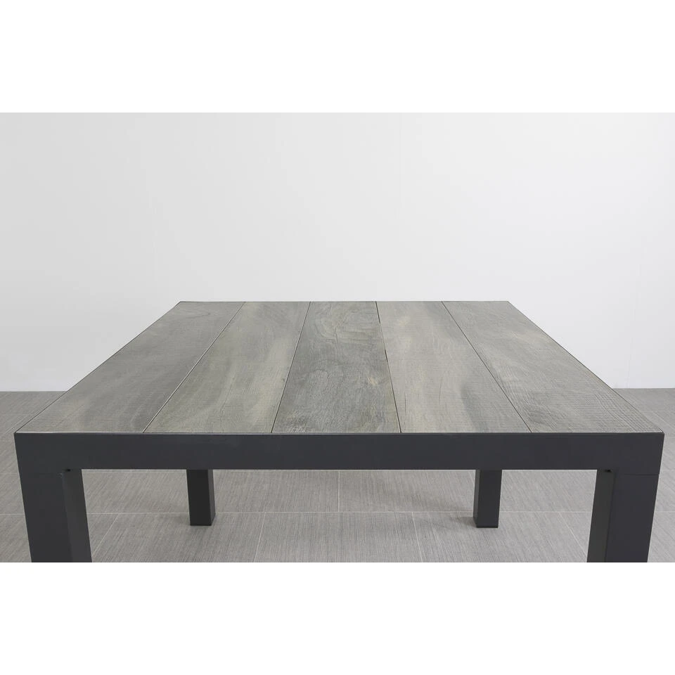 VDG Kings Tuintafel 100x100 Cm. - Antraciet - Houtlook - Afbeelding 4