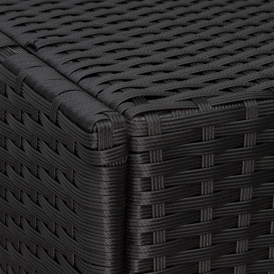 Tectake - Ligstoel - Wicker - Zwart - Afbeelding 4