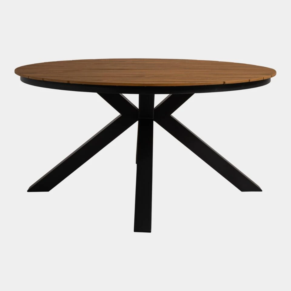 Arezzo Tuintafel Rond - Hout - Bruin - Afbeelding 2