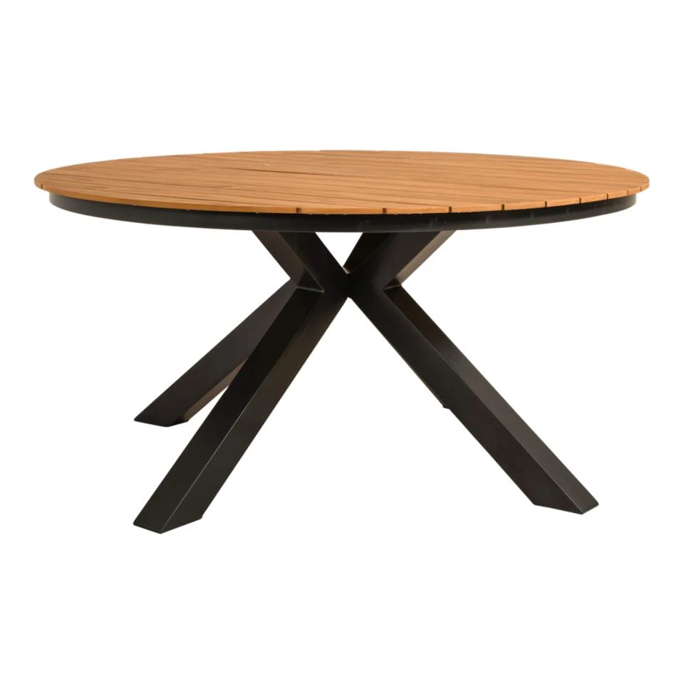 Arezzo Tuintafel Rond - Hout - Bruin - Afbeelding 4