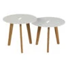 Exotan Bijzettafels Binnen/Buiten Laura - Teak - Wit - Set Van 2