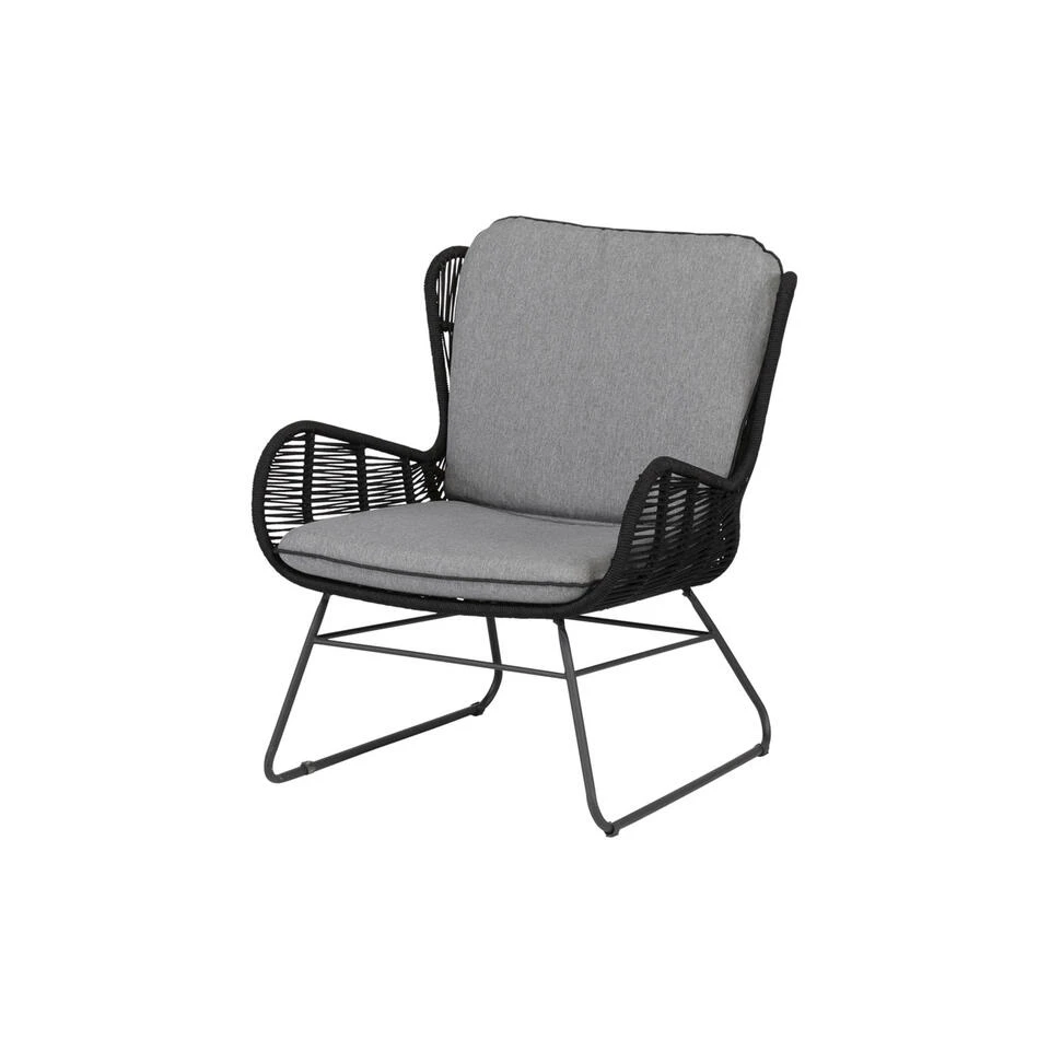 Exotan Loungestoel Outdoor Grace - Touw - Antraciet - Set Van 2