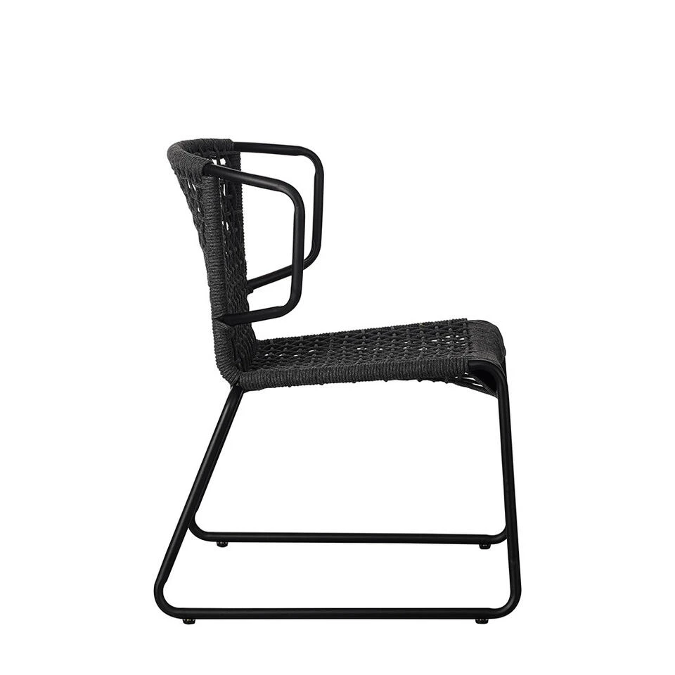 Tuinstoel Dora Touw Antraciet - 61x57x77 Cm - Touw - Grijs - Afbeelding 4