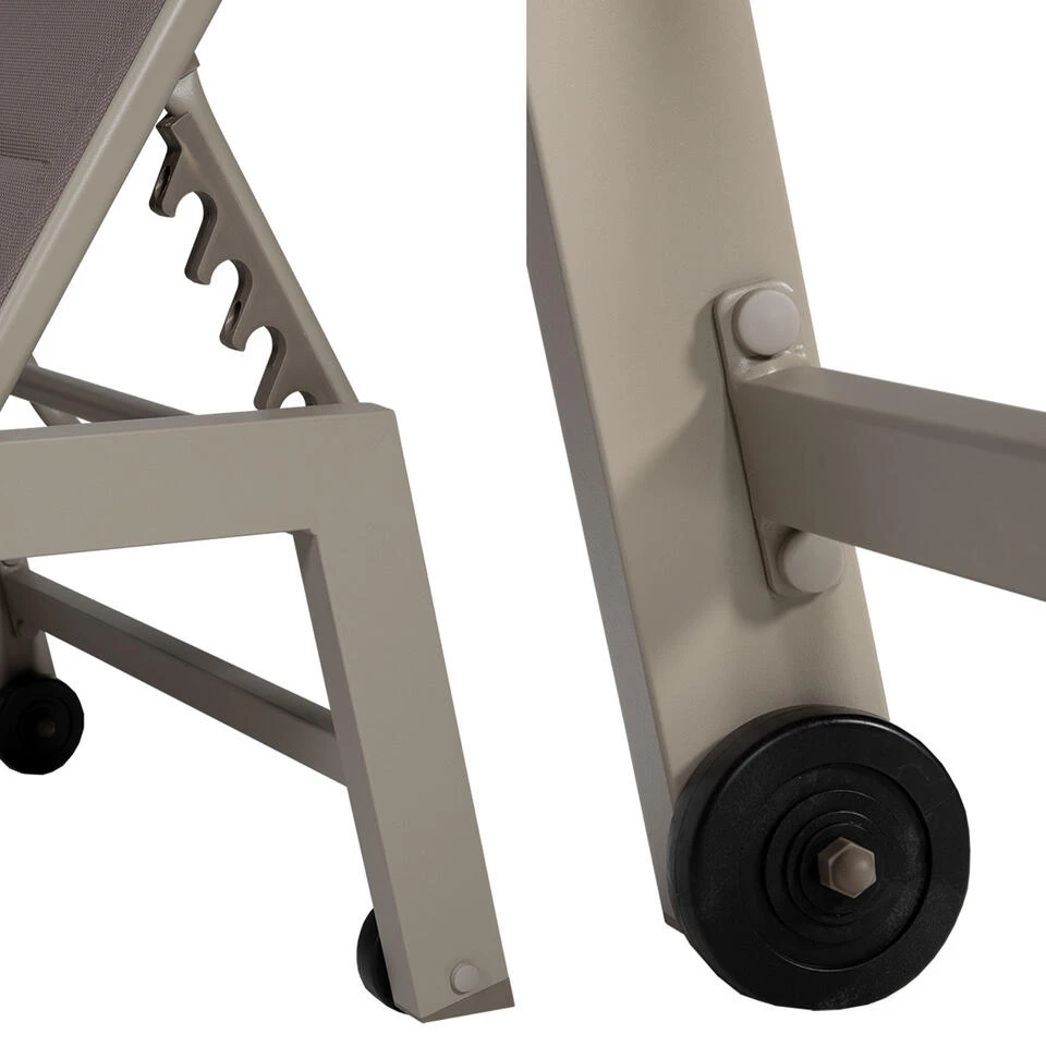 Happy Garden Zonnebedden BARBADOS - Bruin - Aluminium - Afbeelding 2