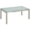 Beliani Eettafel GROSSETO - Transparant Veiligheidsglas, Rvs