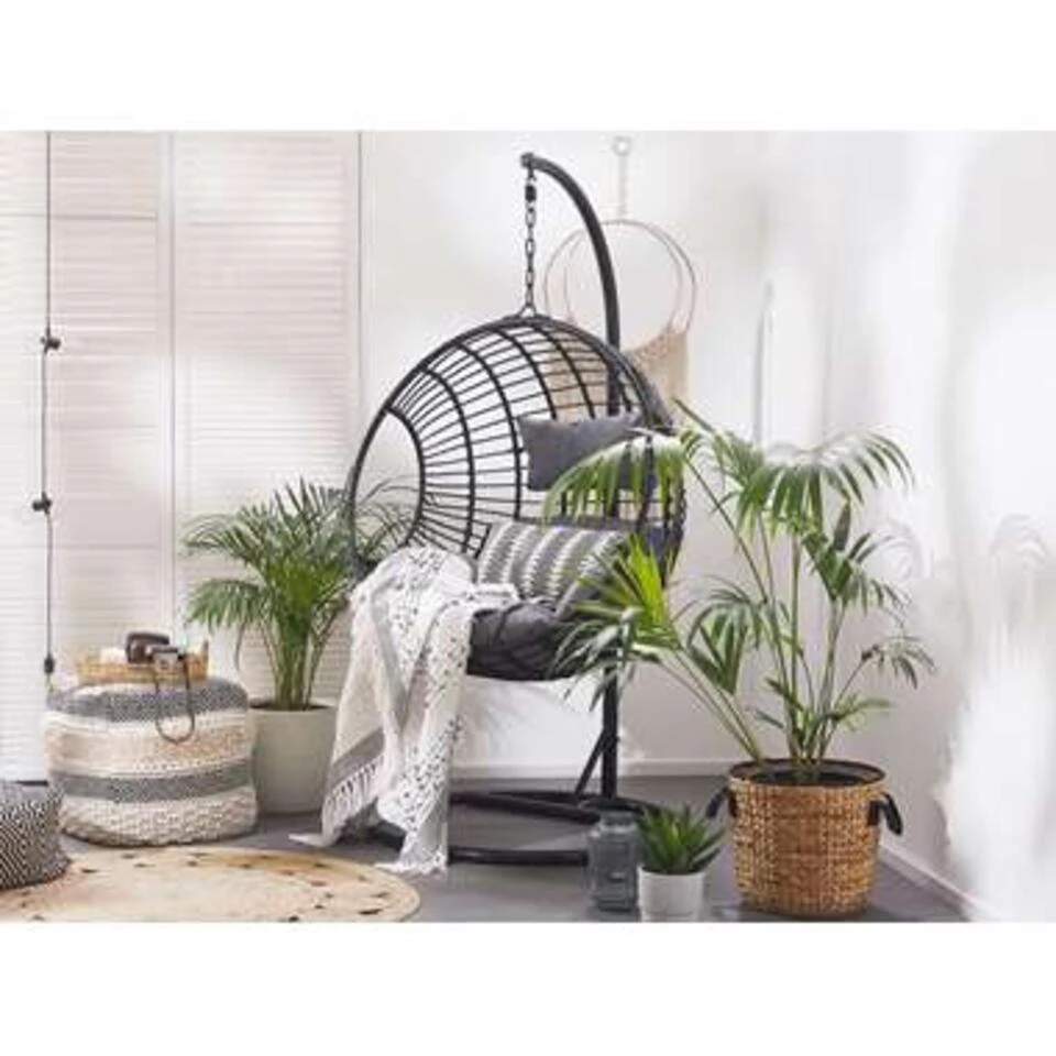 Beliani Hangstoel ASPIO - Zwart Pe Rotan - Afbeelding 3
