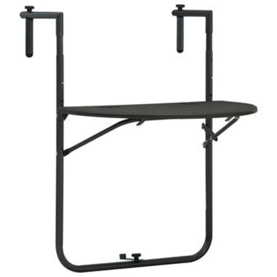 VidaXL Balkontafel Hangend 60x64x83,5 Cm Rattan-look Kunststof Bruin