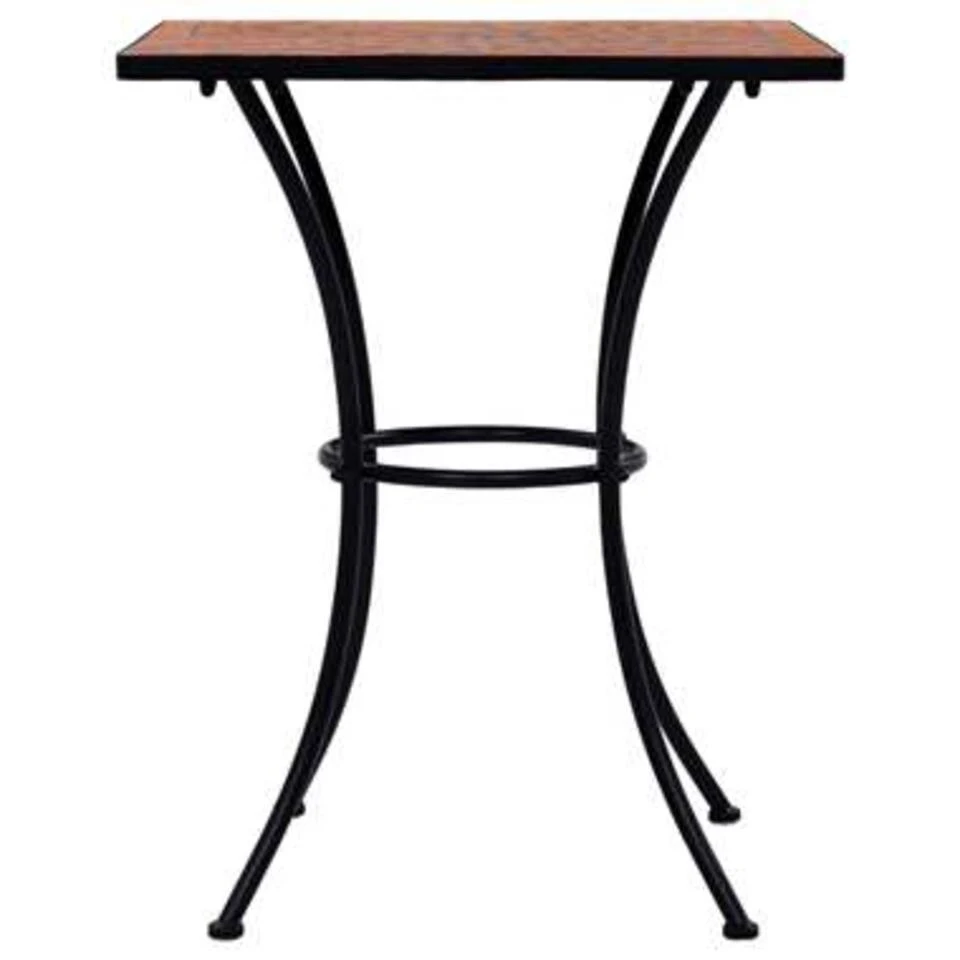VidaXL Bistrotafel Mozaïek 60 Cm Keramiek Terracottakleurig - Afbeelding 3