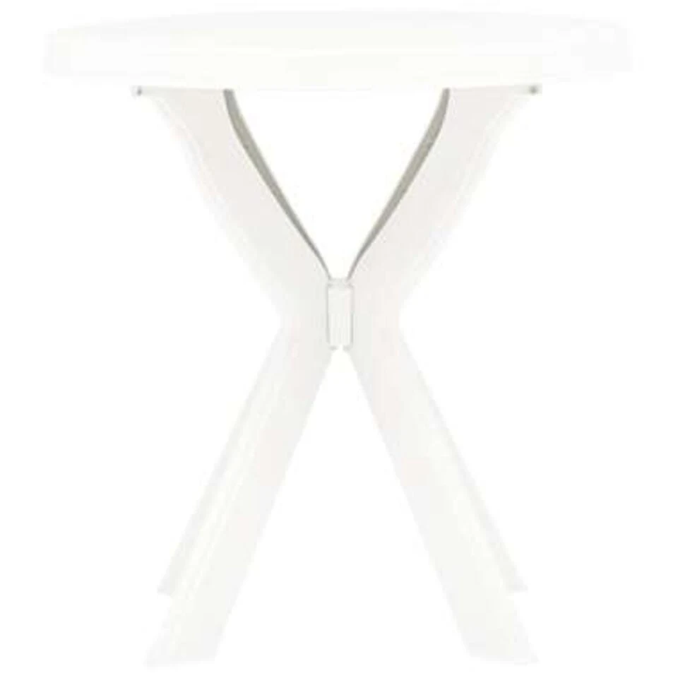 VidaXL Bistrotafel Ø70 Cm Kunststof Wit - Afbeelding 3