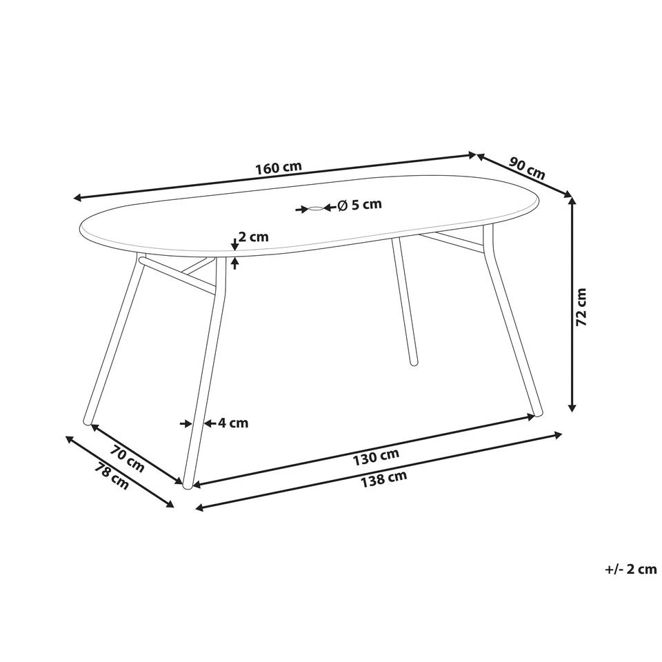 Beliani Tuintafel CALVI - Blauw Staal - Afbeelding 3