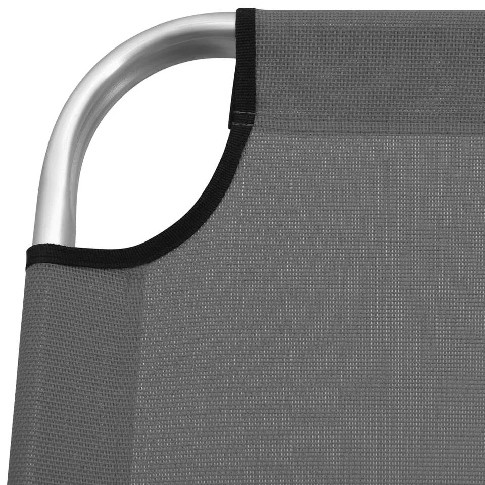 VidaXL Ligbed Extra Hoog Inklapbaar Senior Aluminium Grijs - Afbeelding 4