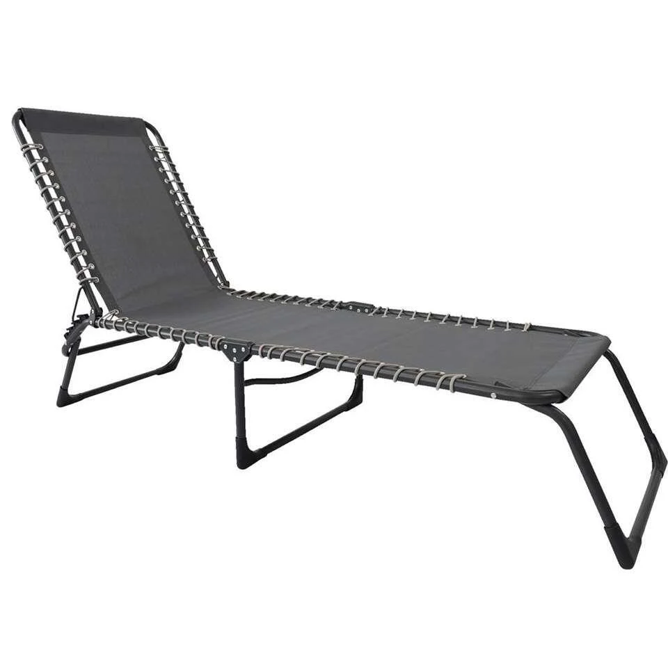 Ligbed Frejus - Donkergrijs - 30/73x53x196 Cm