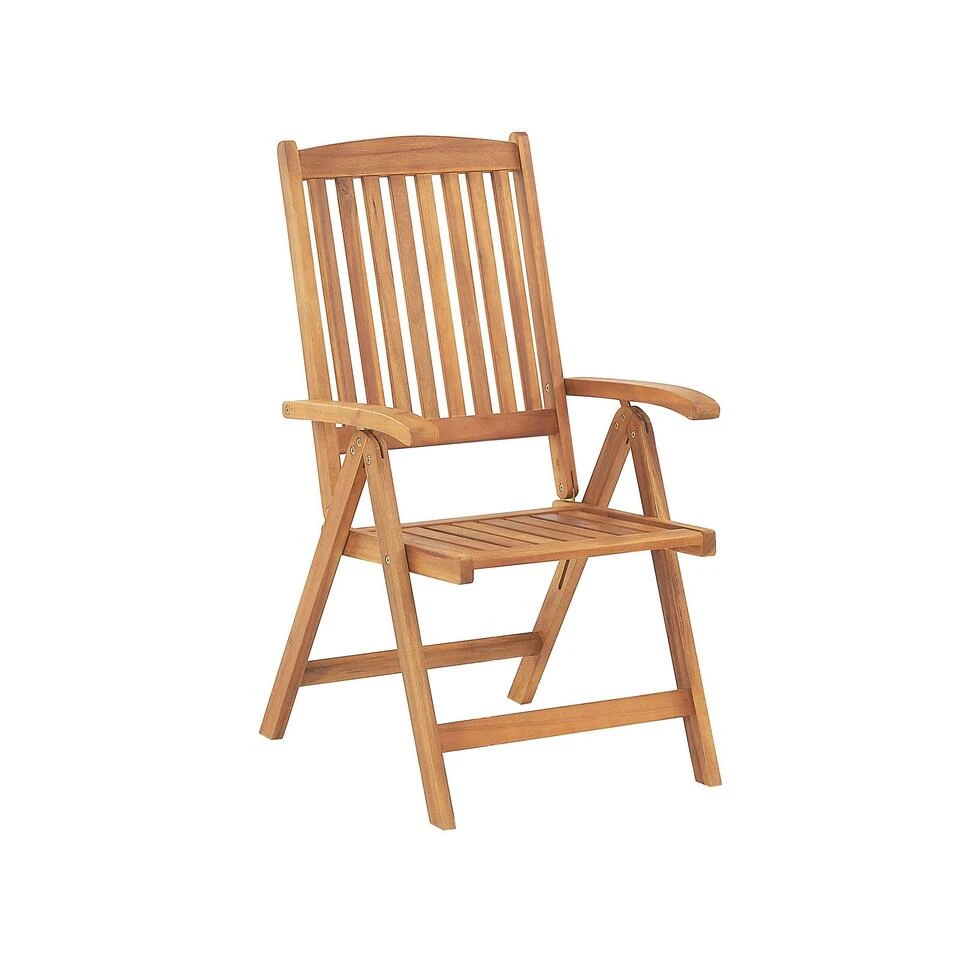 Beliani Inklapbare Tuinmeubels JAVA - Lichte Houtkleur Acaciahout - Afbeelding 3