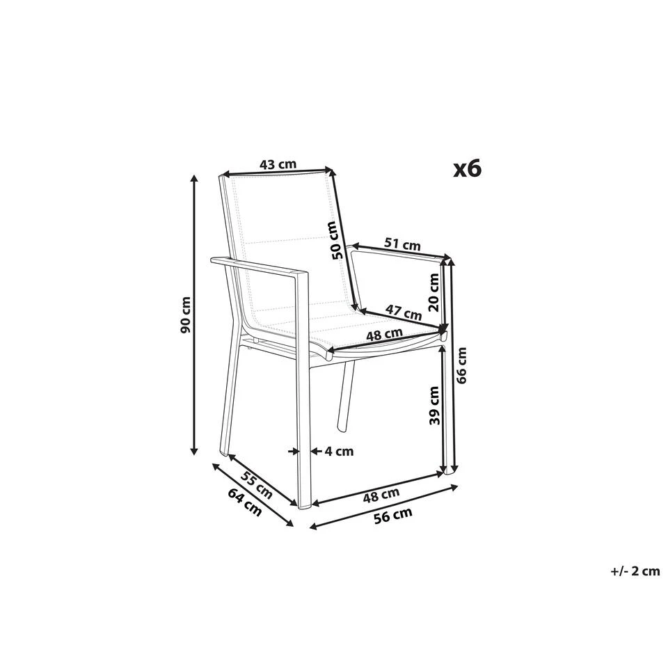 Beliani Tuinstoel BUSSETO - Zwart Aluminium - Afbeelding 3