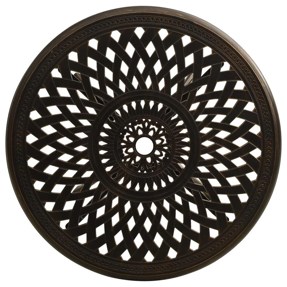 VidaXL Tuintafel 78x78x72 Cm Gietaluminium Bronskleurig - Afbeelding 3