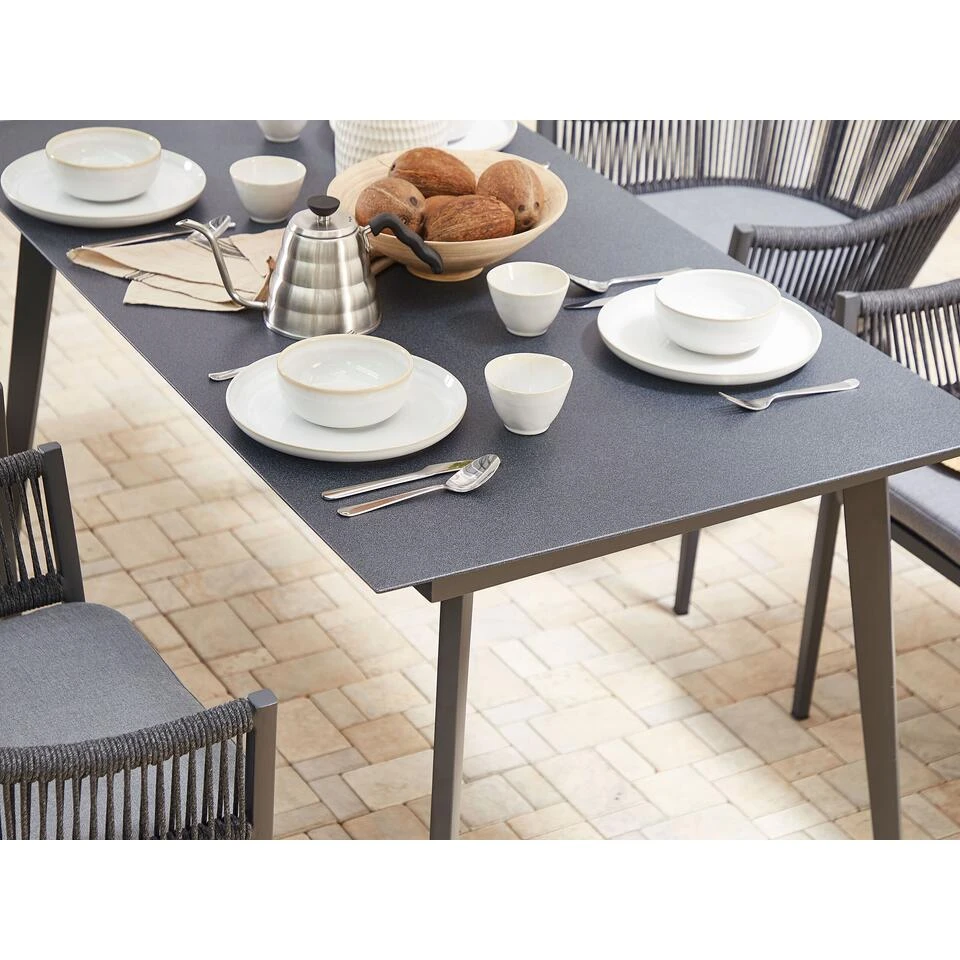 Beliani Eettafel MILETO - Grijs Aluminium - Afbeelding 4