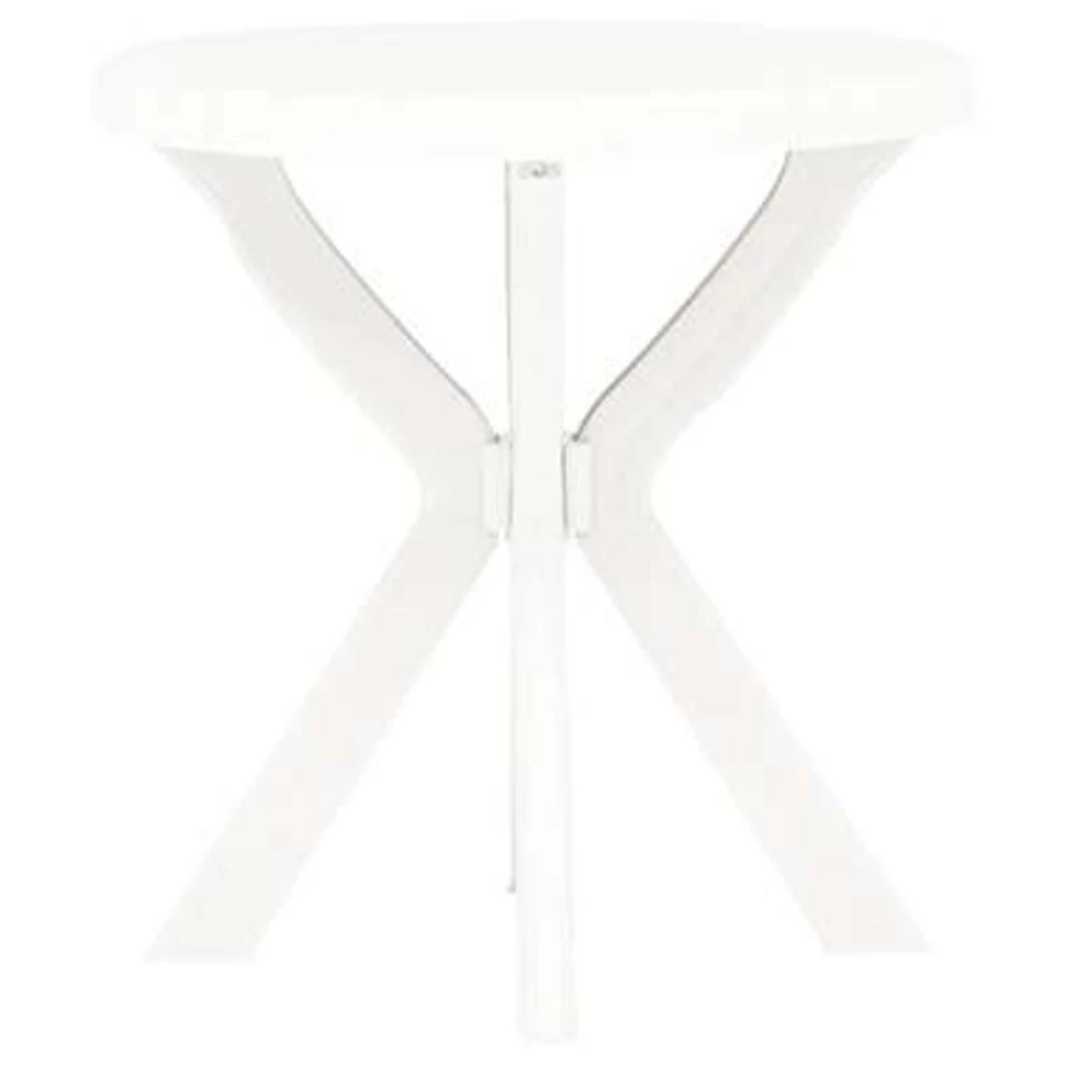 VidaXL Bistrotafel Ø70 Cm Kunststof Wit - Afbeelding 2