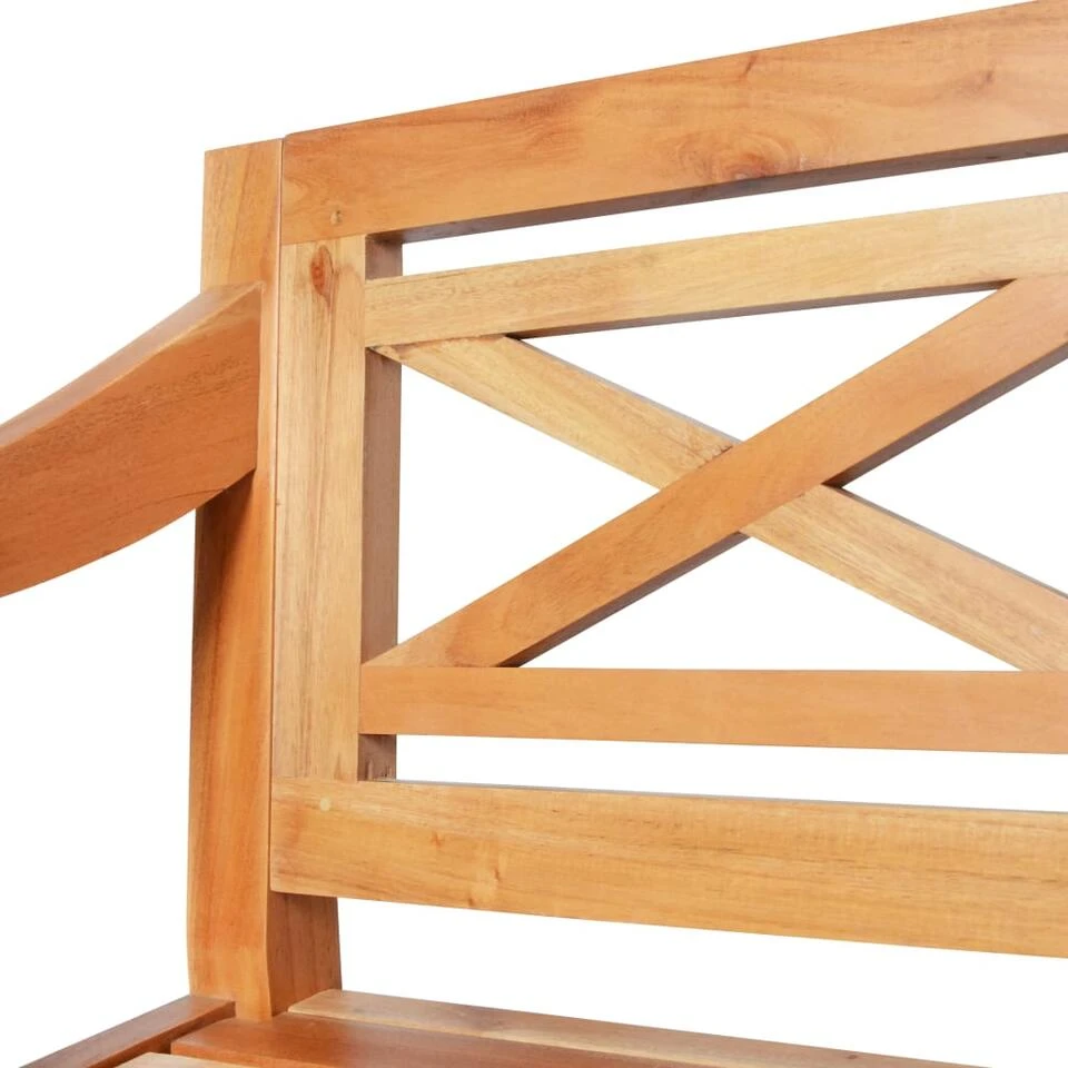 VidaXL Bank Batavia 136 Cm Massief Mahoniehout Lichtbruin - Afbeelding 4