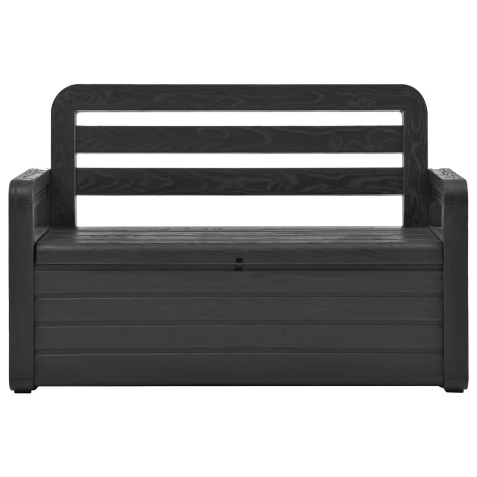 VidaXL Tuinopbergbank 132,5 Cm Kunststof Antraciet - Afbeelding 2