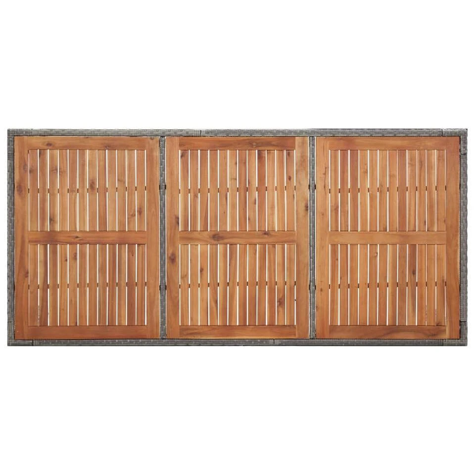 VidaXL Tuintafel 190x90x75 Cm Poly Rattan En Massief Acaciahout Grijs - Afbeelding 3
