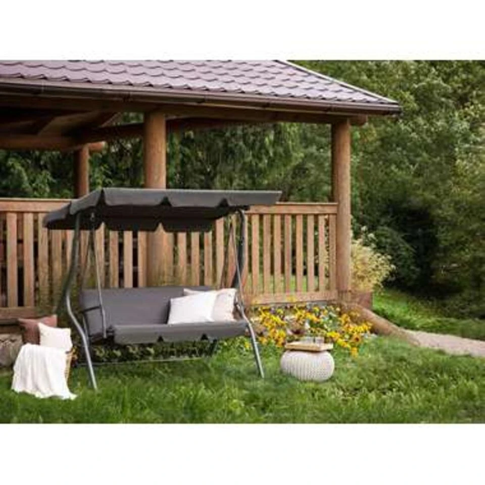 Beliani Schommelbank CHAPLIN - Grijs Polyester - Afbeelding 2