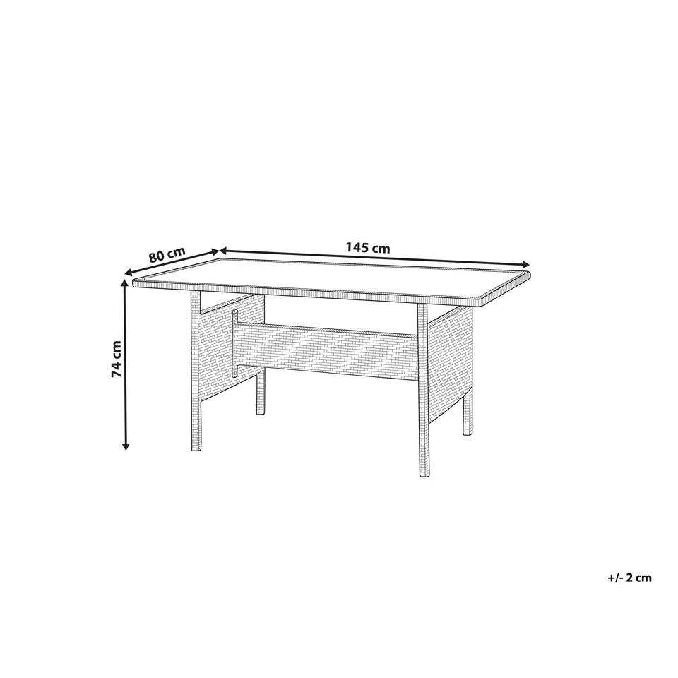 Beliani Tuintafel VITERBO - Grijs Pe Rotan - Afbeelding 3