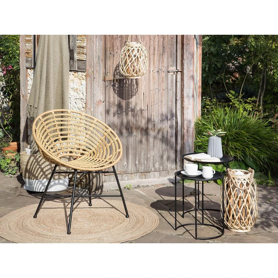 Beliani Tuinstoel ACERRA - Beige Pe Rotan - Afbeelding 3