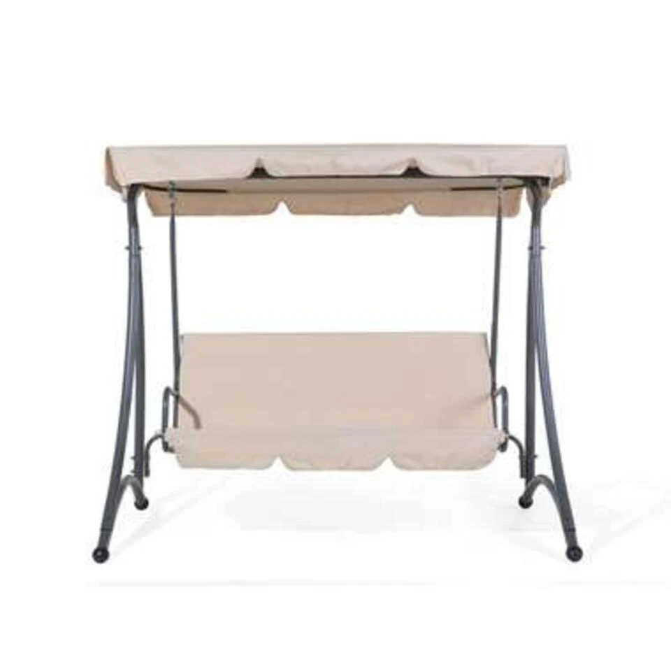 Beliani Schommelbank TEMPLE - Beige Polyester - Afbeelding 3